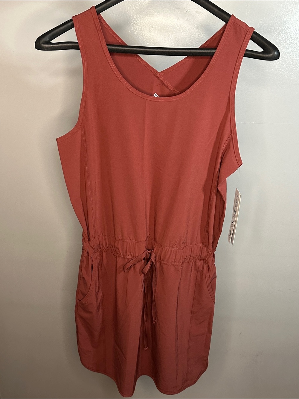 RBX Women's Rust-Red Sleeveless Drawstring Dress